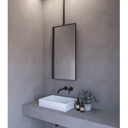 Κρεμαστός Καθρέπτης Iron Ceiling 45x90 εκ. Ορθογώνιος Black (Μαύρος)